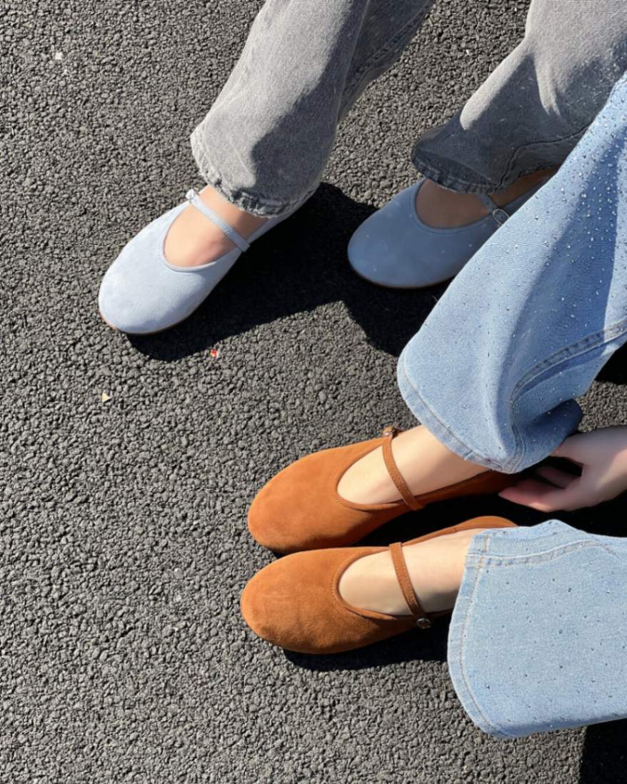 OF - Ballerina Ann suede celeste