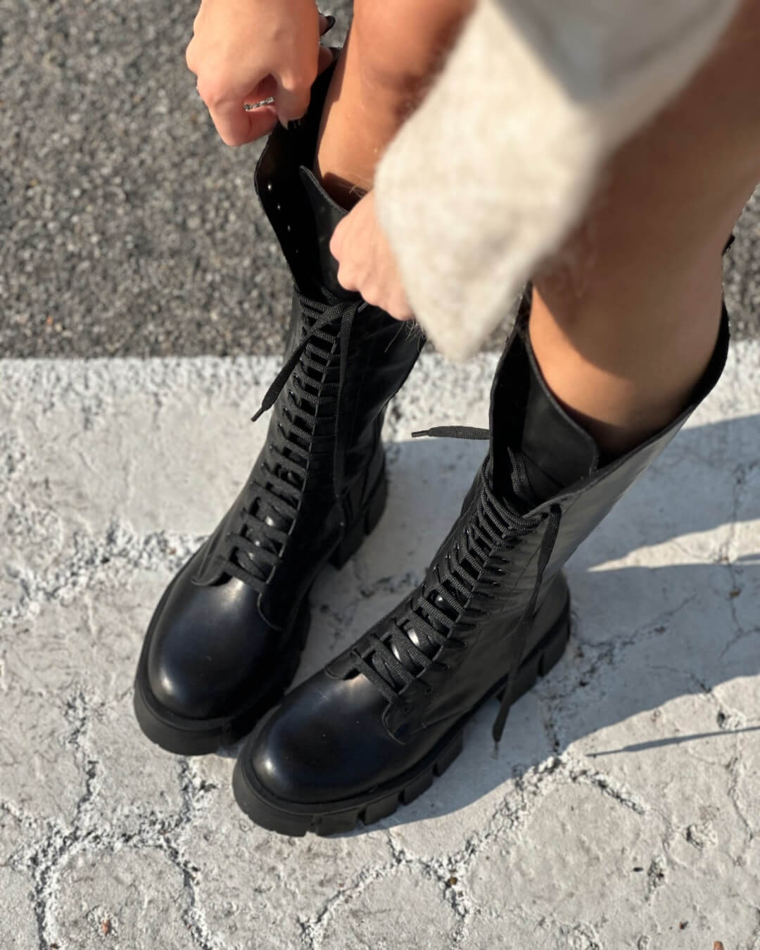 OF - Biker Wayne alto stringato