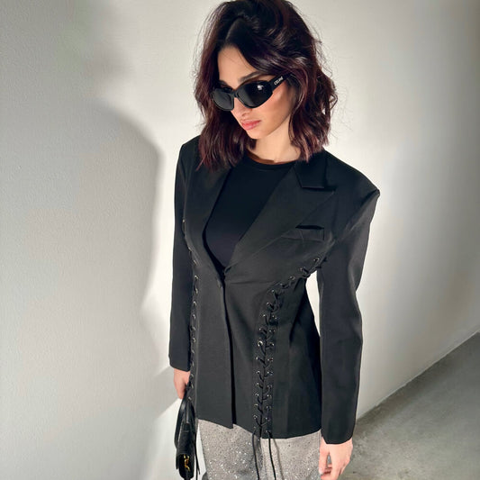 OF - Blazer Sylvia nero con lacci
