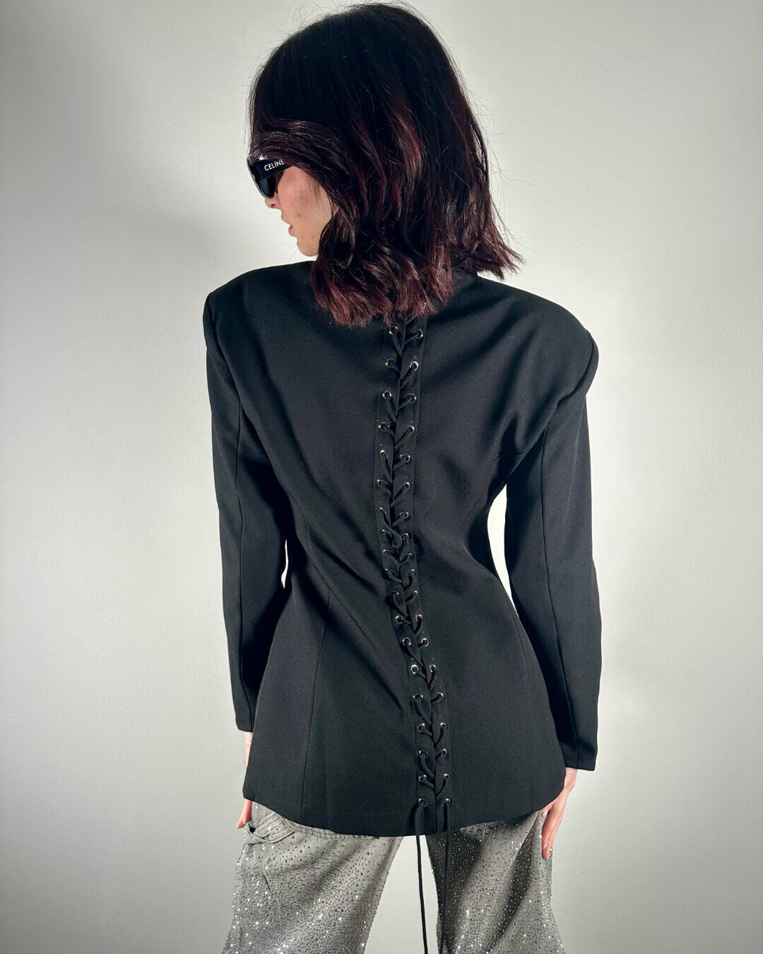 OF - Blazer Sylvia nero con lacci