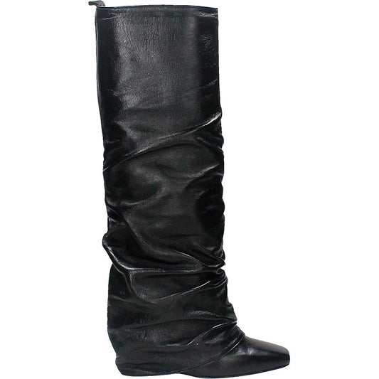 LM - Stivale Bonny nero con zeppa