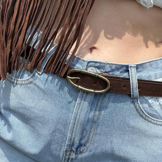 LM - Cintura Jenn suede testa di moro