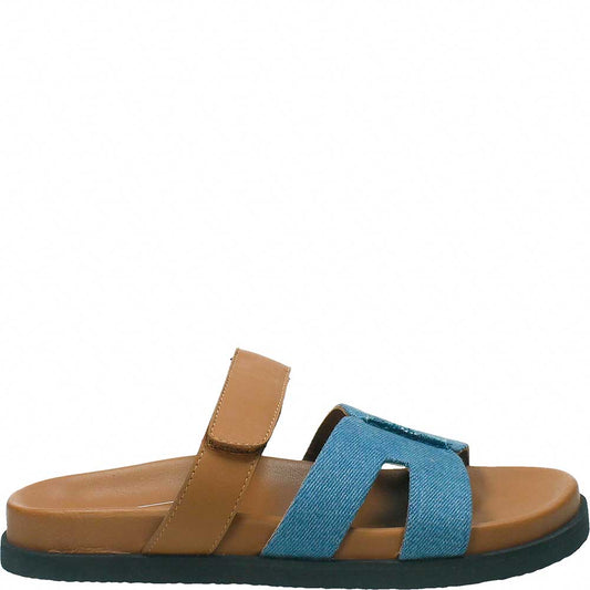 LM - Sandalo basso Archie denim/cuoio