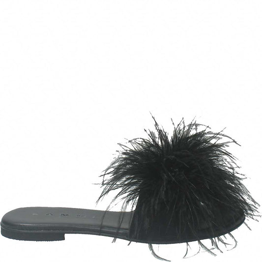 LM - Ciabattina Letty piume nero