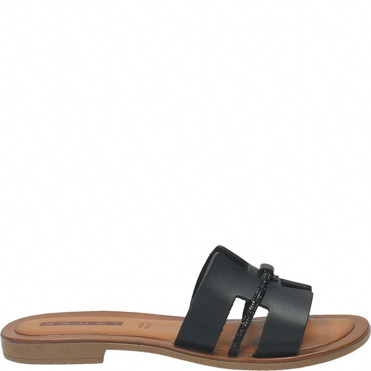 LM - Sandalo basso Hern nero strass