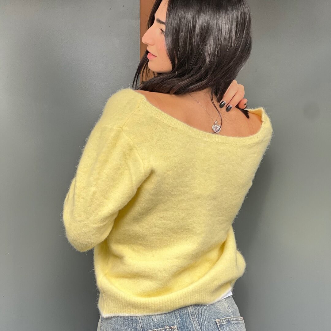 OF - Maglione Yelly giallo con fiocco