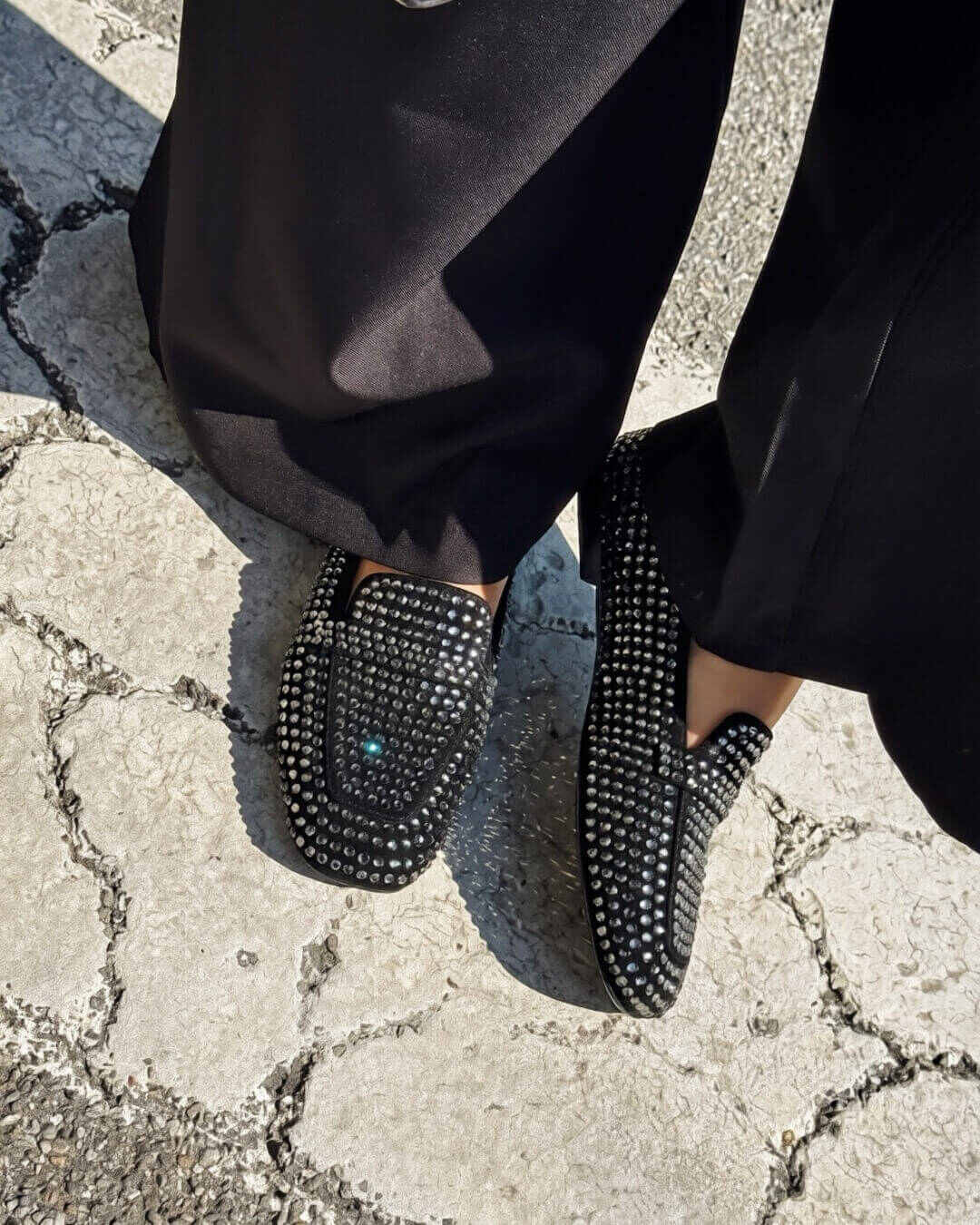 OF - Mocassino Atena strass nero