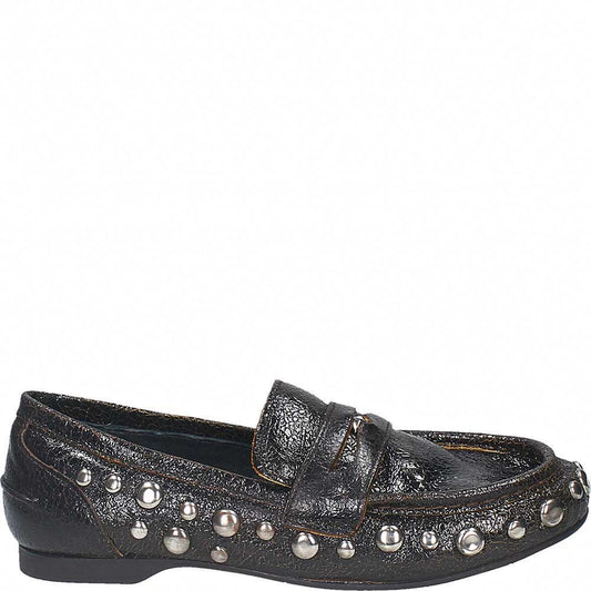 LM - Mocassino Marissa testa di moro con borchie argento