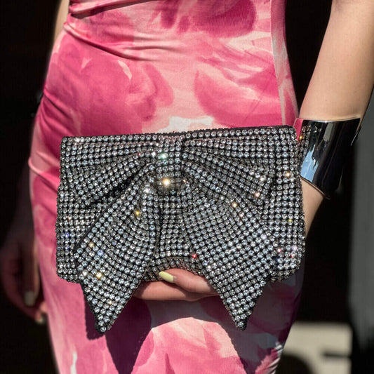 LM - Pochette Ribbon mini strass