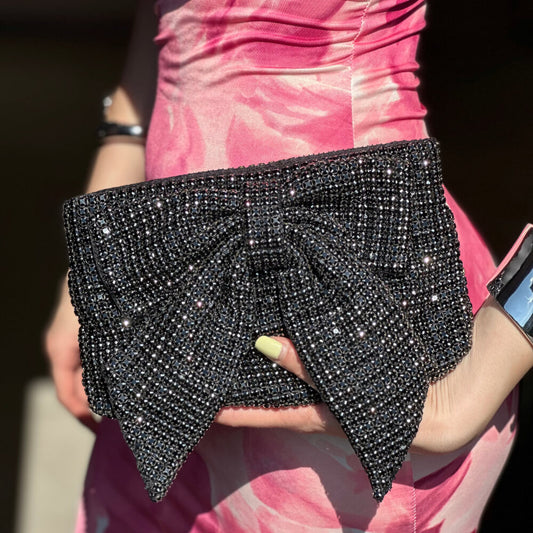 OF - Pochette Ribbon mini strass