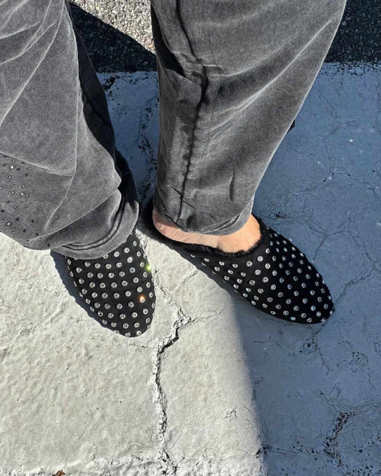 OF - Sabot Silva nero con strass