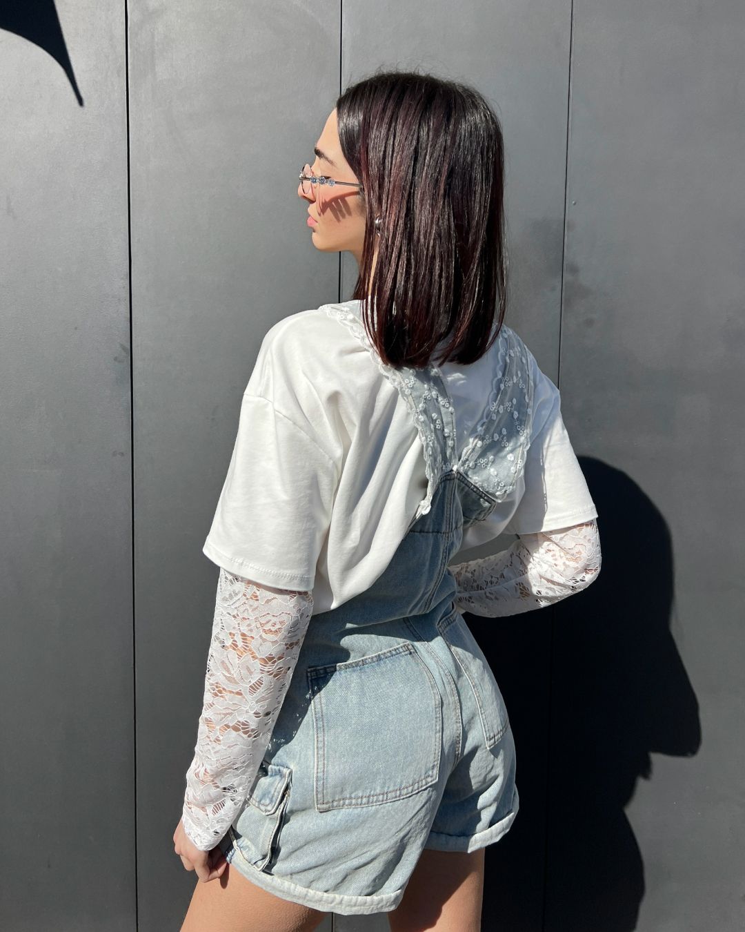 OF - Salopette Zoe con inserti pizzo