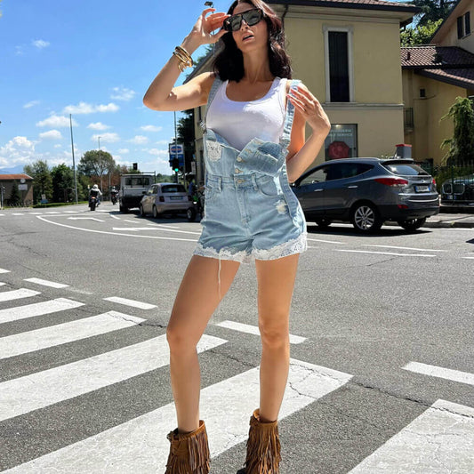 LM - Salopette Corbette con inserti pizzo