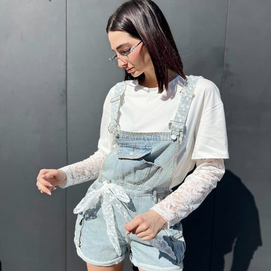 LM - Salopette Zoe con inserti pizzo