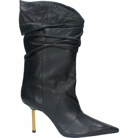 LM - Schutz Tronchetto Rose nero tacco oro