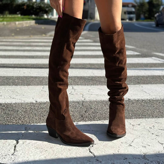 OF - Stivale Alyssa suede testa di moro