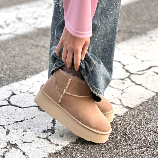 OF - Stivaletto Arlena platform suede beige