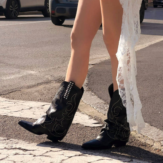 OF - Texano Geralt nero con borchie