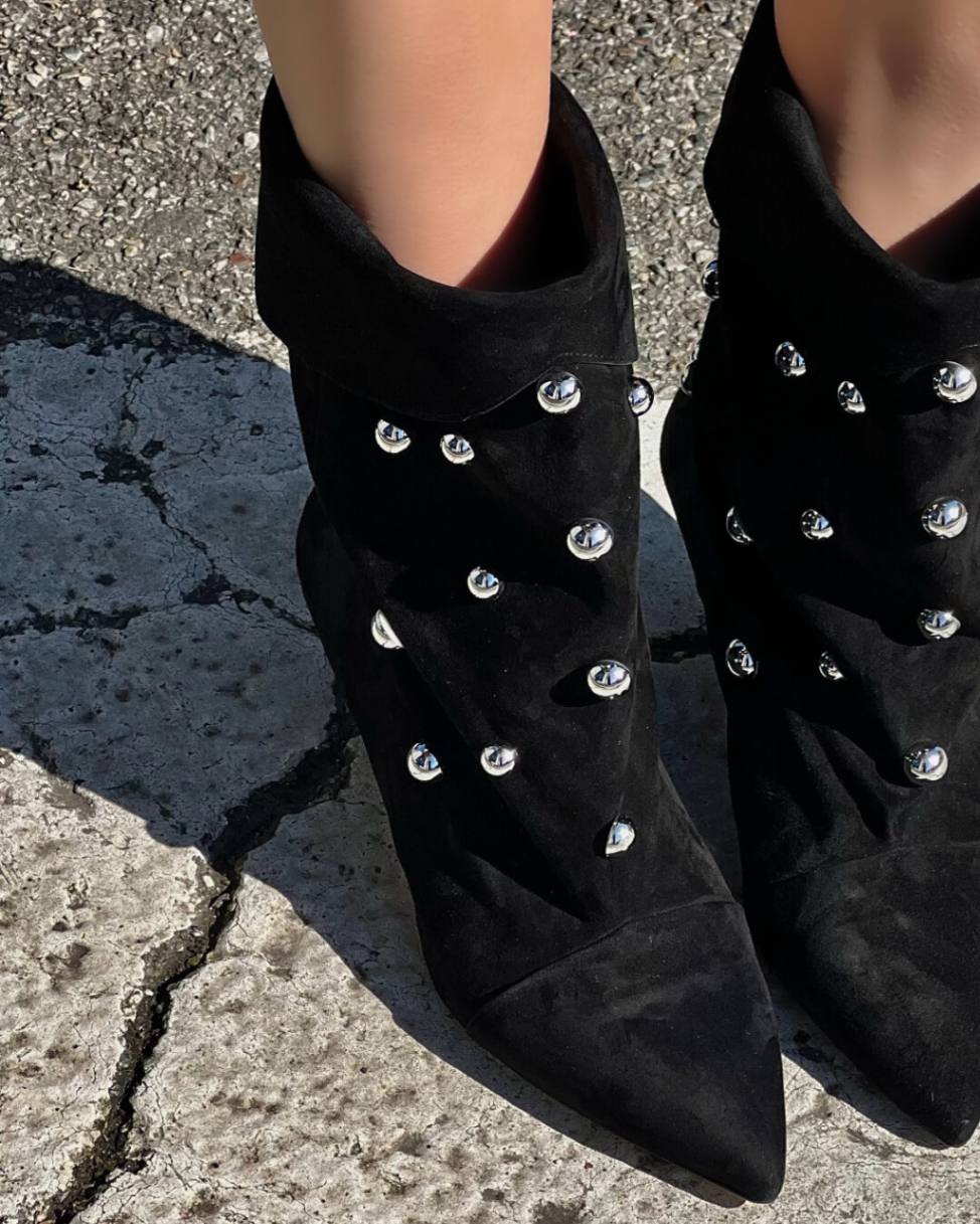 OF - Tronchetto Matisse nero con borchie