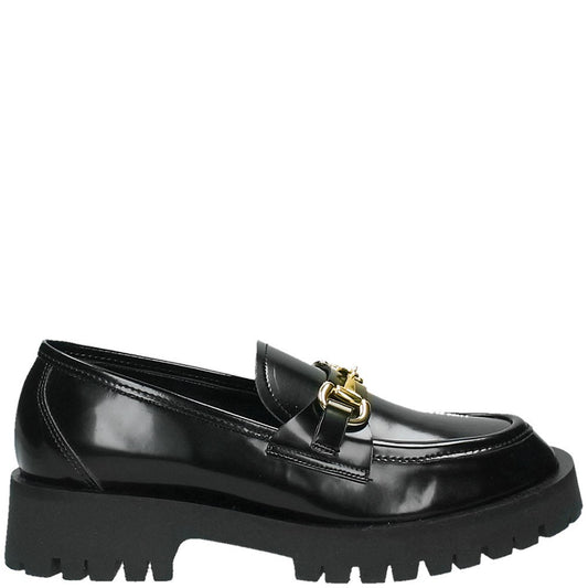 LM - Mocassino Mark nero con accessorio oro