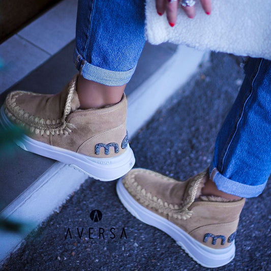 OF - Mou eskimo jogger glitter logo camel