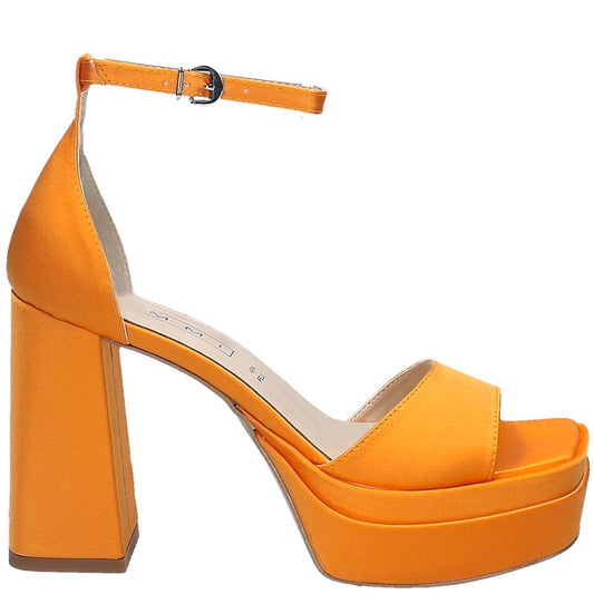 LM - Tacco Aiko con plateau in raso arancione
