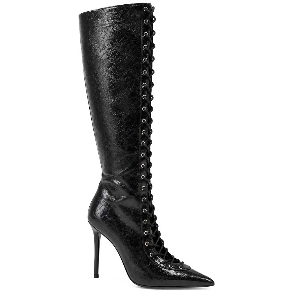 LM - Stivale Ambra stringato nero