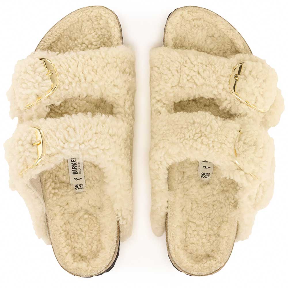 LM - Birkenstock Arizona big buckle shearling teddy eggshell