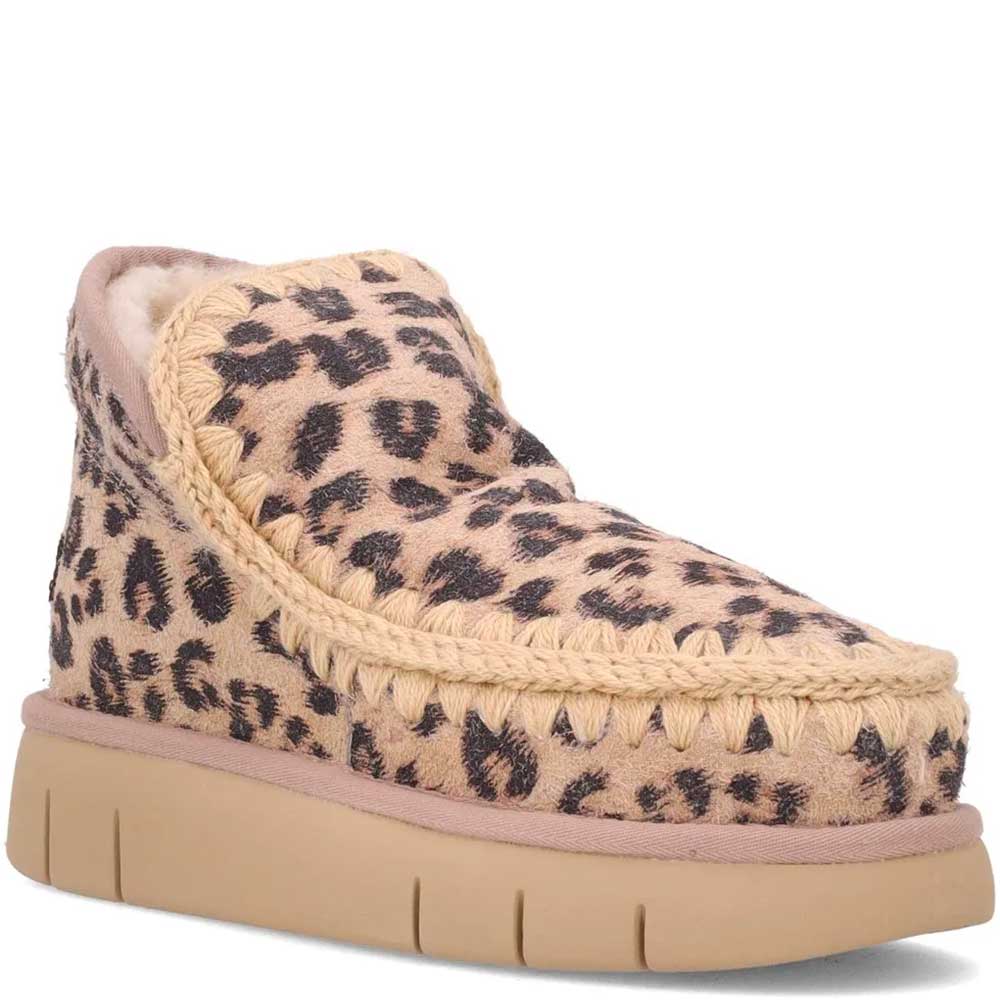 LM - MOU Eskimo bounce sneaker hairy suede leopard brandy