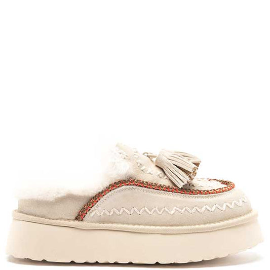 LM - NAN-KU Sabot platform Dawson beige con nappine