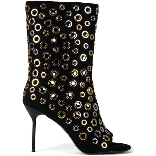 LM - Jeffrey Campbell Loophole black suede gold silver