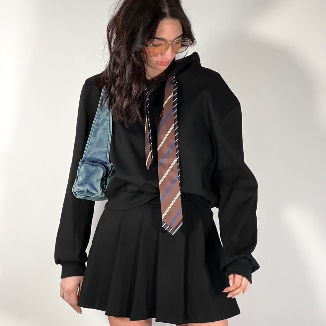 OF - Set School nero con cravatte