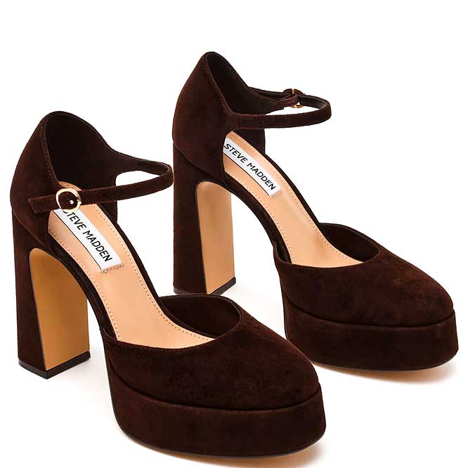 LM - Steve Madden Lexie chocolate burgundy suede