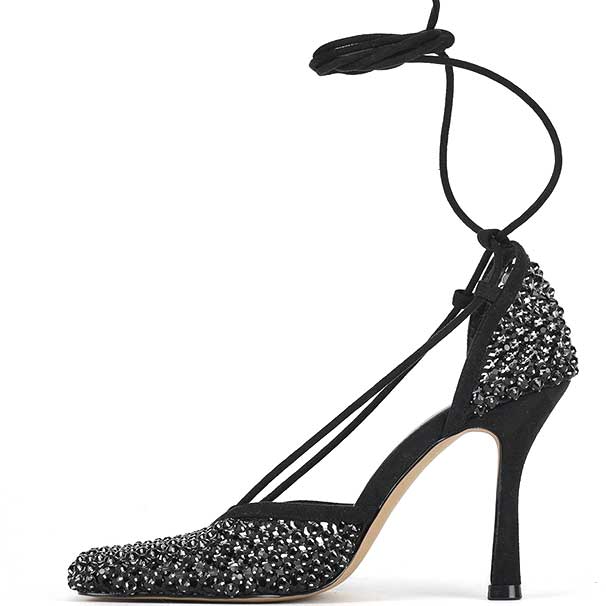 LM - Tacco Bill rete strass nero