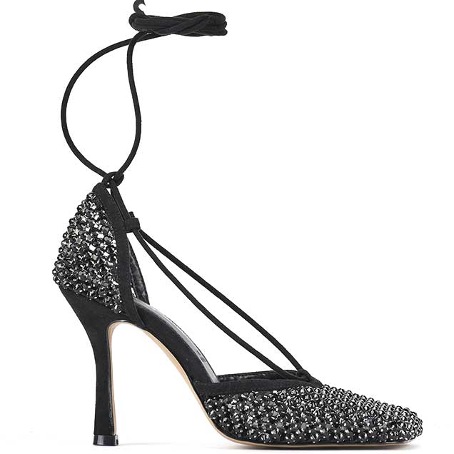 LM - Tacco Bill rete strass nero