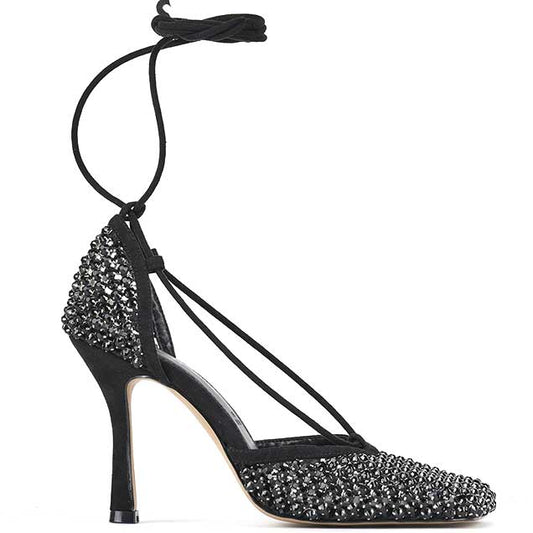 LM - Tacco Bill rete strass nero