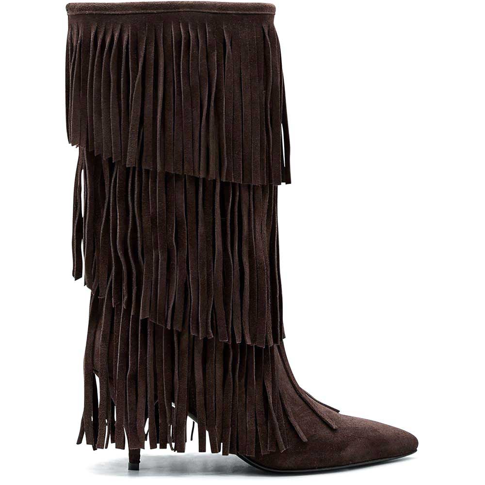 LM - Stivale Hontan testa di moro con frange