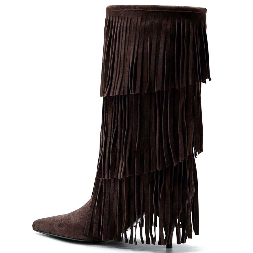 LM - Stivale Hontan testa di moro con frange