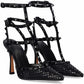 LM - Tacco Amanda nero con borchie e strass