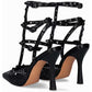LM - Tacco Amanda nero con borchie e strass