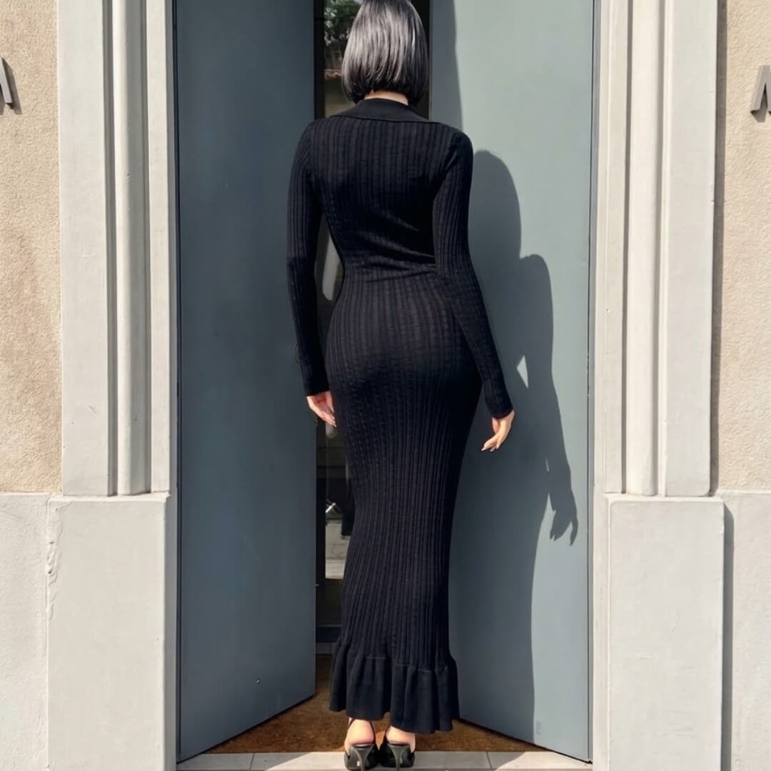 OF - Hinnominate Abito lungo in maglia trecce