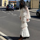 OF - Abito Melania pizzo e rouches bianco