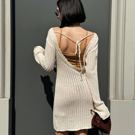 OF - Hinnominate Abito corto in maglia traforata