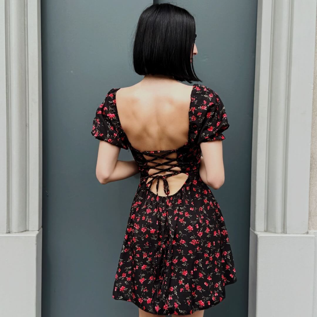 LM - Abito Siena flowers nero