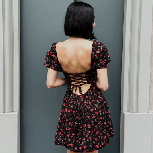LM - Abito Siena flowers nero