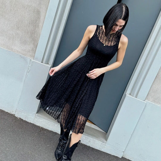 LM - Abito Selena pizzo nero