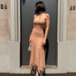 OF - Abito Sirren nude con pietre