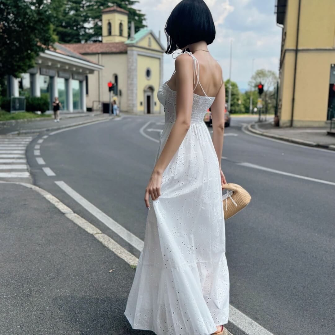 OF - Abito Clea sangallo bianco