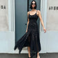 LM - Abito Sirren nero con pietre
