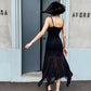 OF - Abito Sirren nero con pietre